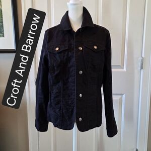 Croft And Barrow Denim Style Jacket Womens M Black